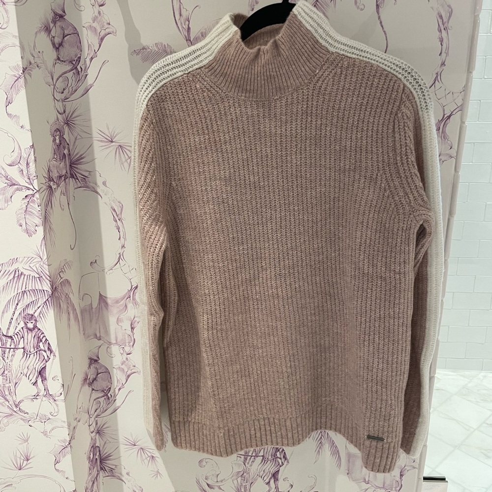 Brand new never worn pink with white striped sweater